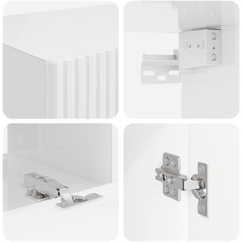 Set mobile TV 5 pcs Bianco Lucido Legno multistrato - Foto 9
