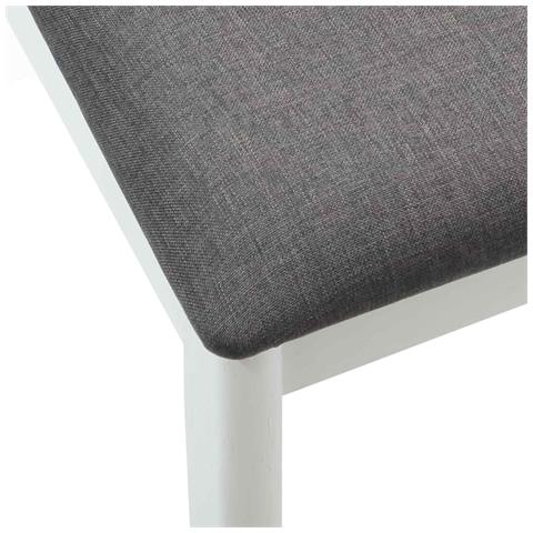 Sedia da pranzo 2 pcs Bianco e Grigio Legno di gomma solido - Foto 9
