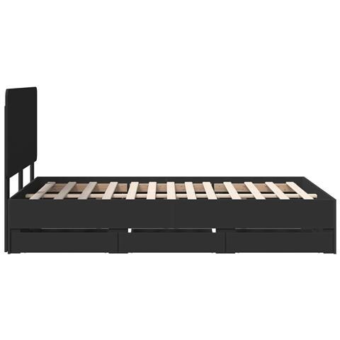 Struttura del letto Nero 120 x 190 cm Legno Ingegnerizzato - Foto 9
