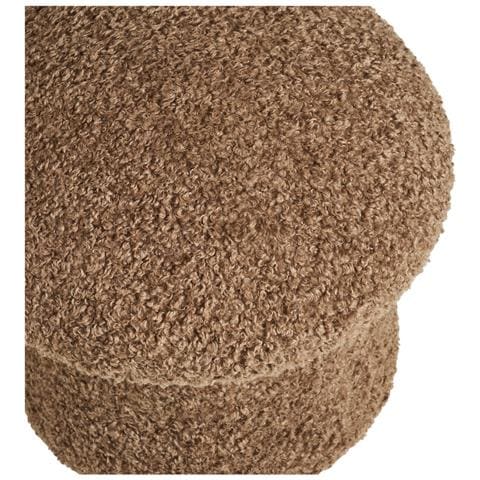 Enna - Pouf Rotondo In Pelliccia Sintetica Marrone Ø45x45 Cm - Foto 2