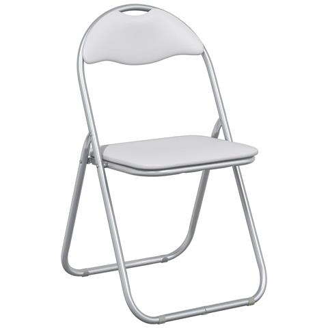 Sedia pieghevole 8 pcs Bianco e Grigio 48 x 43,5 x 81 cm - Foto 1