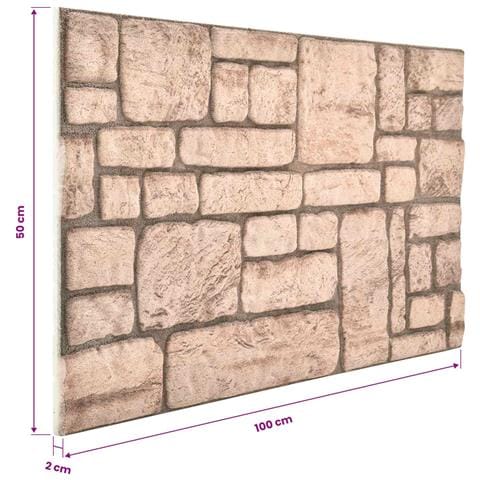 Pannelli da parete 10 pcs Beige 100 x 50 cm Schiuma EPS - Foto 6