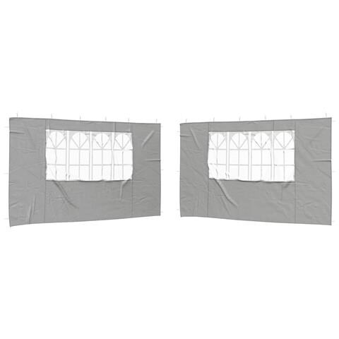 Parete per tenda da festa 2 pcs 400 x 195 cm Grigio Chiaro - Foto 1