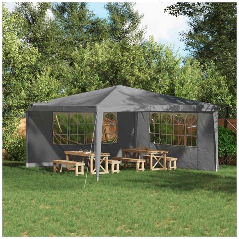 Parete per tenda da festa 2 pcs 400 x 195 cm Grigio Chiaro - Foto 2