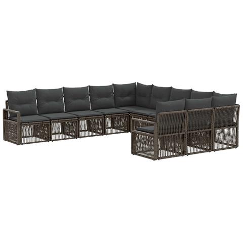 Set Divano da Giardino 11 pcs Grigio polyrattan - Foto 1