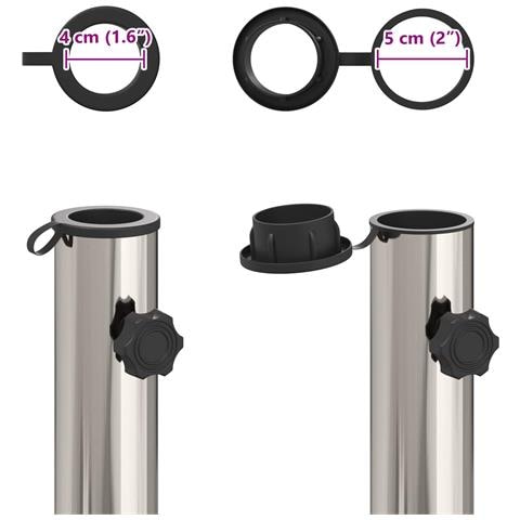 Base per parasole per palo da 40-50 mm 26.75 kg Nero - Foto 9