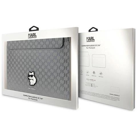 Custodia Karl Lagerfeld Saffiano Monogram Choupette Per Laptop 14 - Argento - Foto 2