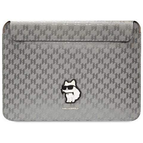 Custodia Karl Lagerfeld Saffiano Monogram Choupette Per Laptop 14 - Argento - Foto 4