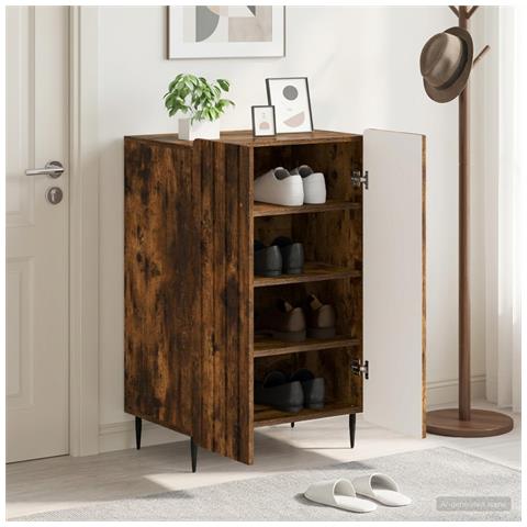 Mobile per scarpe ZWOLLE 59,5 x 39,5 x 91,5 cm Rovere Fumo - Foto 2
