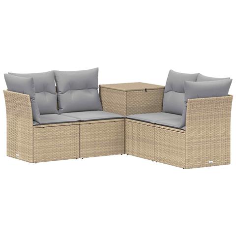 Set di divani 5 pz Beige e Grigio Chiaro - Foto 1