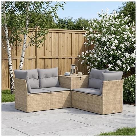 Set di divani 5 pz Beige e Grigio Chiaro - Foto 9