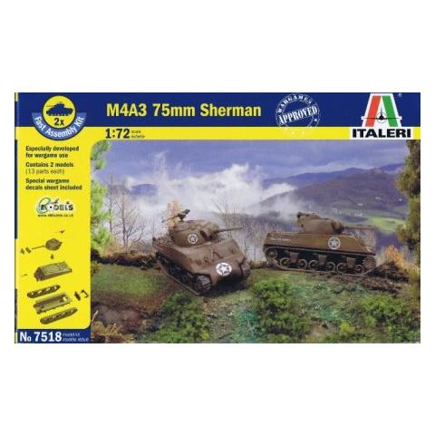Kit 1:72 Mezzo Militare Sherman M4 A3 (2 Fast ASsembly Models) 7518S - Foto 1