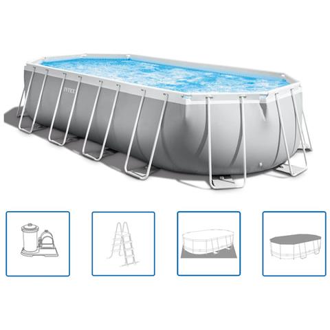 Set Piscina Ovale 610x305x122 Cm 26796gn Prism Frame - Foto 1