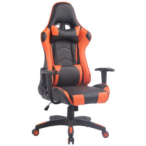 CLP - Sedia Gaming Miracle V2 in Similpelle - Sedia Racing 2 Cuscini -  Poltrona Girevole con Max Carico 150Kg - Sedia Gamer Regolabile 47-57cm  Nero Arancione - ePRICE