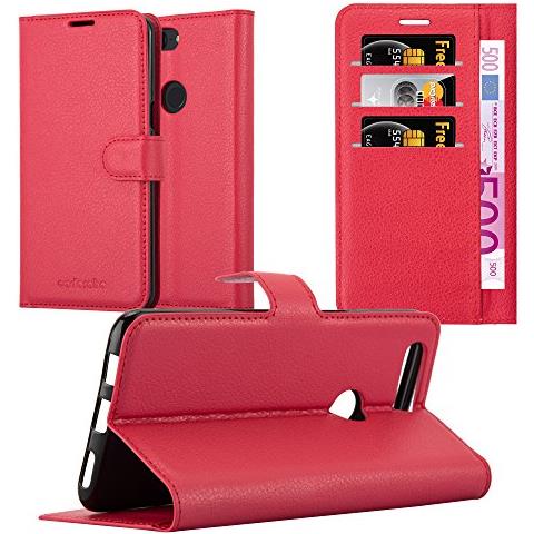 Cadorabo Custodia Compatibile Con Oneplus 5t In Rosso Carminio - Coperchio Protettiva Con Chiusura Magnetica, Funzione Stand E Tasca Per Le Carte - Foto 8