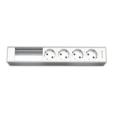 Module Panel For 6 Plates - Steckdosengehuse - Spannungsversorgung X 4 - Natural Aluminium (7449000304) - Foto 1