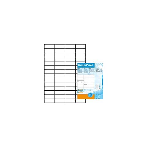 Papieretiketten Für Laserdrucker, Weiß, 52,5 X 21,2 Mm, 56 Etiketten