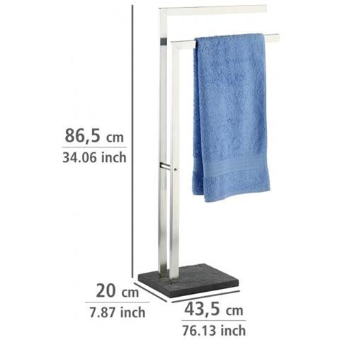 Porta Asciugamani Slate Rock 43,5 X 86,5 Cm Acciaio Inox Cromato / nero - Foto 2