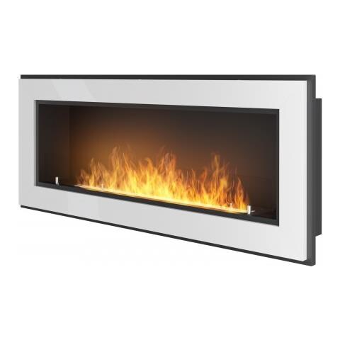 Rame 120 - Biocamino Da Incasso Camino A Bioetanolo Da Parete, Colori Vari - Bianco - Con Vetro - Foto 1