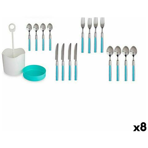 Set Di Posate Azzurro Acciaio Inossidabile (8 Unità) - Foto 1