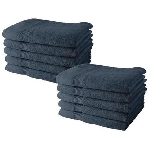 Set Di Asciugamani Grigio 10 Pezzi 70 X 130 Cm - Foto 1