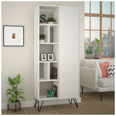 Libreria Con Anta Jedda Colore Bianco 80,6x191 - Foto 1