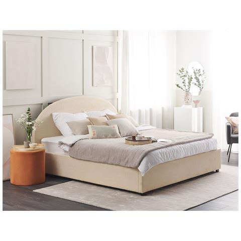 Letto Contenitore Bouclé Beige 180 X 200 Cm Vaucluse - Foto 1