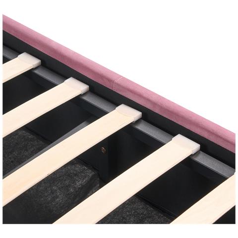 Letto Contenitore Velluto Rochefort 160 X 200 Cm Rosa - Foto 14