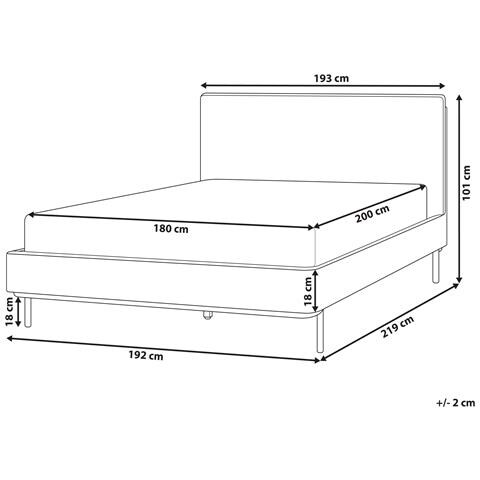 Letto Bouclé Corio 180 X 200 Cm Bianco Sporco - Foto 2