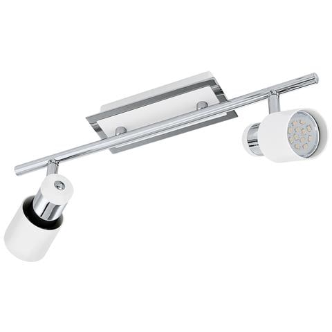 Spot Moderno Davida In Acciaio Cromo 2 Luci Gu10 4,6w Ip20 - Foto 1
