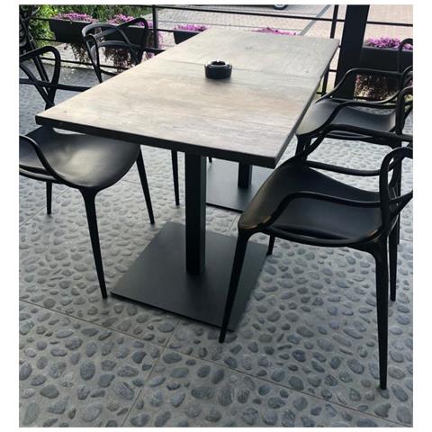 Piano Tavolo 70x70 Cm Per Bar E Ristoranti In Cementite Effetto Legno Zahara - Foto 7