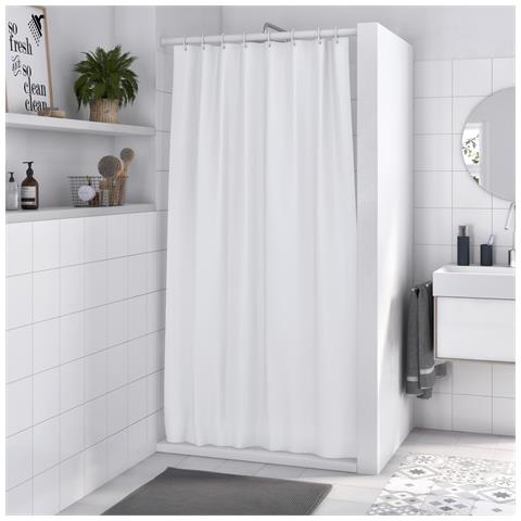 Tenda Paraschizzi Per Doccia Tinta Unita 240x200 Cm - White - Foto 1