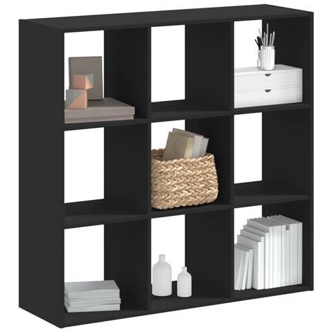 Libreria Nera 102x32x102 Cm In Legno Multistrato - Foto 1