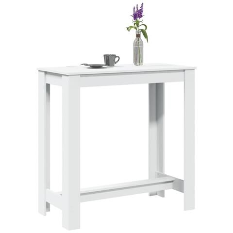 Tavolo Da Bar Bianco 102x50x103,5 Cm In Legno Multistrato - Foto 1