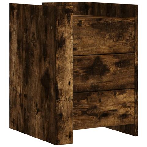 Comodino Rovere Fumo 45x50x65 Cm In Legno Multistrato - Foto 2