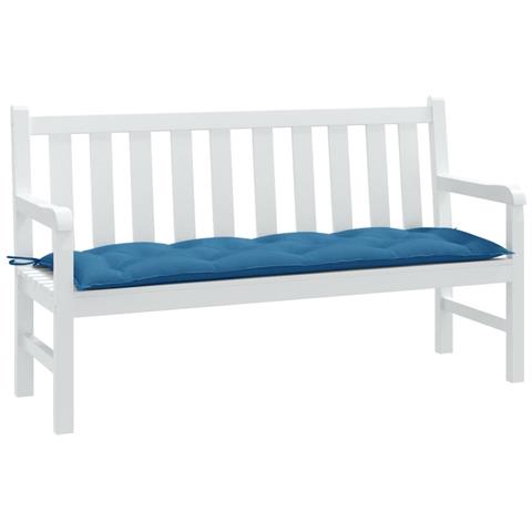 Cuscino Panca Da Giardino Blu Mélange 150x50x7 Cm In Tessuto - Foto 1