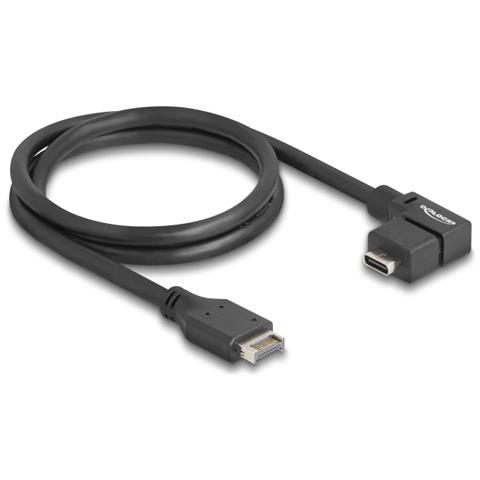 Cavo USB 10 Gbps Key A 20 pin maschio per USB Type-C femmina ad angolo da 70 cm - Foto 1