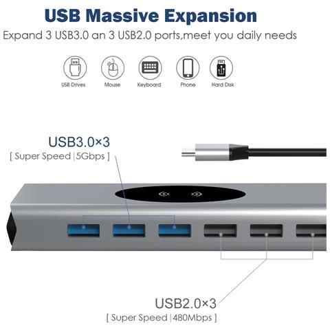 Adattatore Multiporta Hub Type-c 15 In 1 Con Hdmi, Vga, Ethernet, Usb C Pd - Foto 2