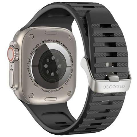 Bracciale Per Apple Watch 49 / 45 / 44 / 42m In Silicone Ultra Traction, Nero - Foto 1