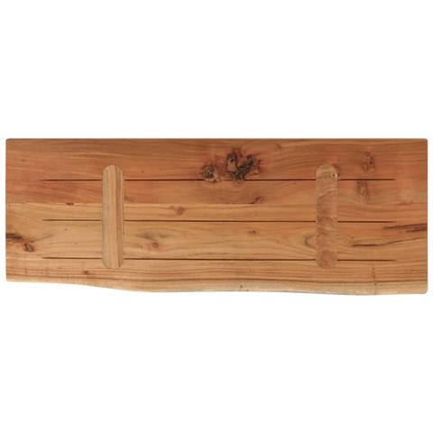 Mensola A Muro 70x30x3,8cm Rettangolare Legno Acacia Bordi Vivi - Foto 2