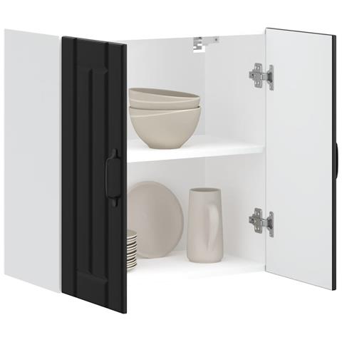 Pensile Da Cucina Lucca Nero In Legno Multistrato - Foto 1