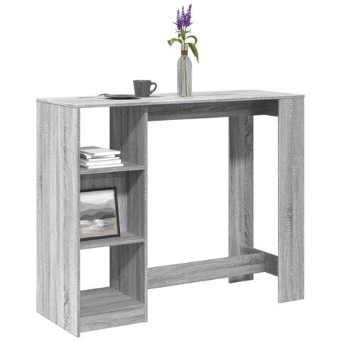 Tavolo Bar Con Ripiano Grigio Sonoma 124x46x103,5cm Multistrato - Foto 1