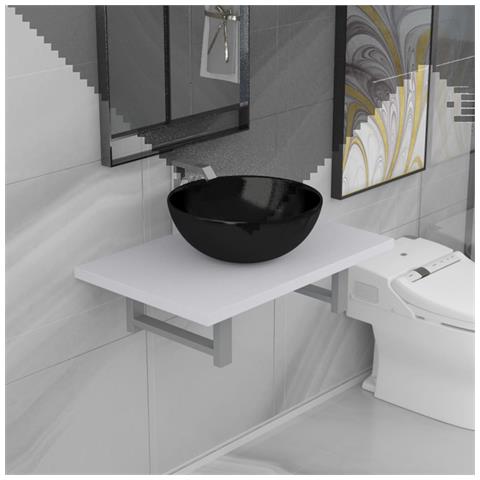Set Mobili Da Bagno 2 Pz Ceramica Bianco - Foto 8