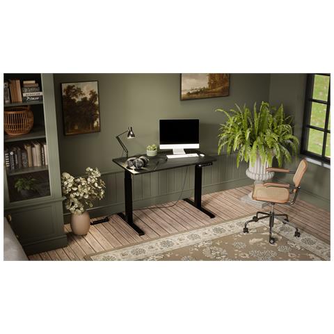 Scrivania con regolazione elettrica dell'altezza MOON 121x67x72-120 nero /san sebastian - Foto 2