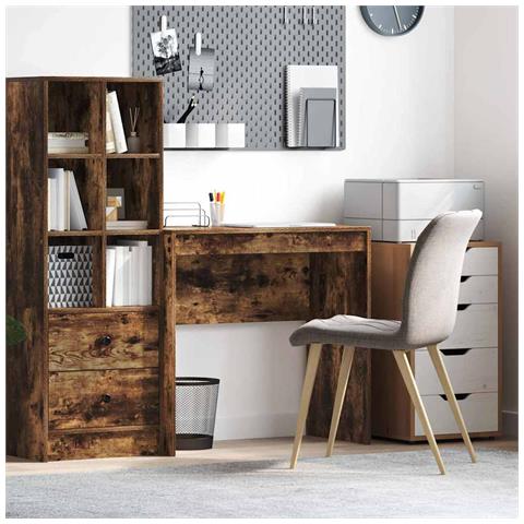 Scrivania Rovere affumicato Legno ingegnerizzato Compatta - Foto 2
