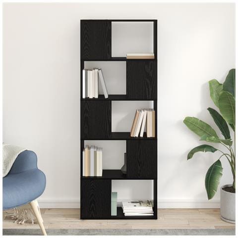 Libreria Quercia Nera Legno Ingegnerizzato 60 x 24 x 155 cm - Foto 2