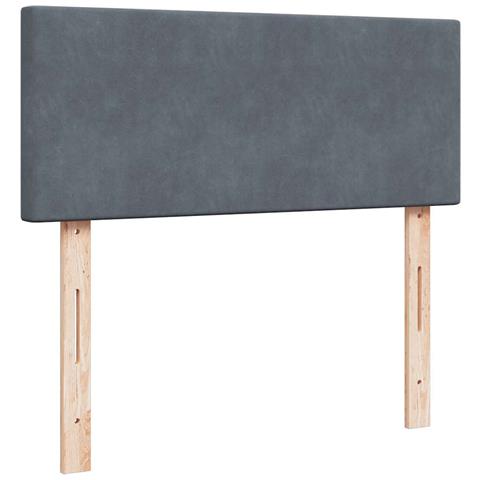 Pouf Letto con Materasso Grigio Scuro 120x190 cm Velluto - Foto 9