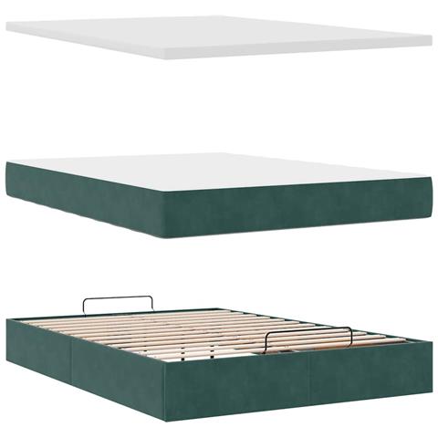 Struttura Letto Pouf con Materasso 140x200 cm in Velluto - Foto 9