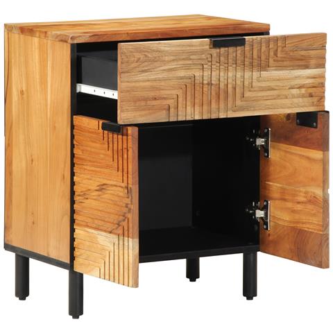 Comodino  50x33x60 cm in Legno Massello di Acacia - Foto 1