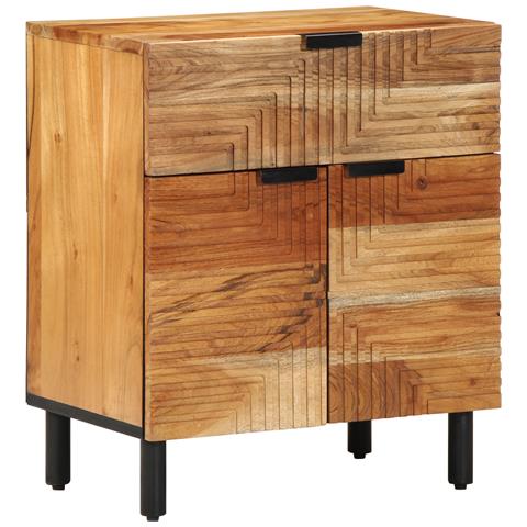 Comodino  50x33x60 cm in Legno Massello di Acacia - Foto 2